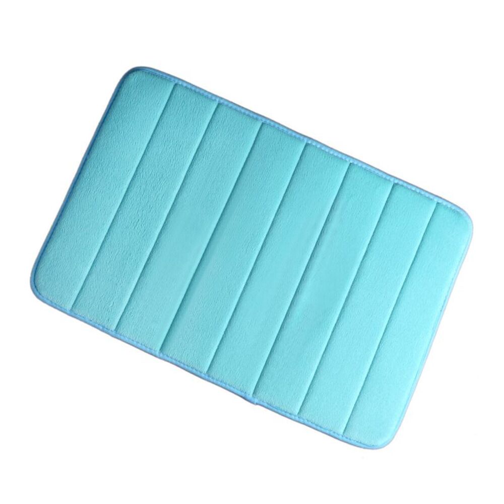 Bathroom Rugs Non-slip Soft Absorbent Memory Foam Bath Mats 24 X 16 Inch Blue